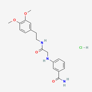 Benzamide, 3-((2-((2-(3,4-dimethoxyphenyl)ethyl)amino)-2-oxoethyl)amino)-, monohydrochloride