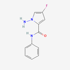 molecular formula C11H10FN3O B8316452 1-amino-4-fluoro-N-phenyl-1H-pyrrole-2-carboxamide 