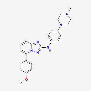 molecular formula C24H26N6O B8316456 5-(4-Methoxyphenyl)-N-[4-(4-Methylpiperazin-1-Yl)phenyl][1,2,4]triazolo[1,5-A]pyridin-2-Amine 