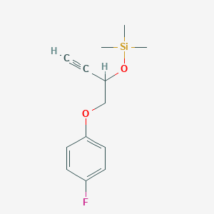 molecular formula C13H17FO2Si B8316489 {[1-(4-Fluorophenoxy)but-3-yn-2-yl]oxy}(trimethyl)silane CAS No. 67693-58-7