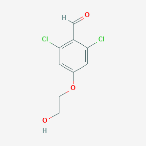molecular formula C9H8Cl2O3 B8316505 2,6-Dichloro-4-(2-hydroxyethoxy)benzaldehyde 