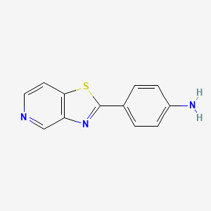 molecular formula C12H9N3S B8316552 4-(Thiazolo[4,5-c]pyridin-2-yl)benzenamine CAS No. 143361-83-5