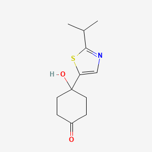molecular formula C12H17NO2S B8316580 4-Hydroxy-4-(2-isopropylthiazol-5-yl)cyclohexanone 