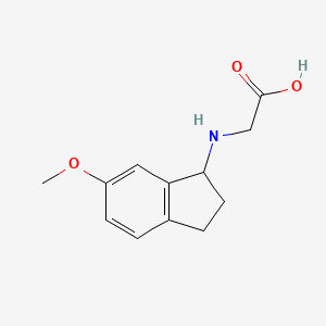 molecular formula C12H15NO3 B8316591 N-(6-Methoxy-1-indanyl)glycine 