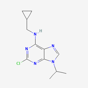 molecular formula C12H16ClN5 B8316678 2-Chloro-6-[(cyclopropyl)methylamino]-9-(2-propyl)purine 