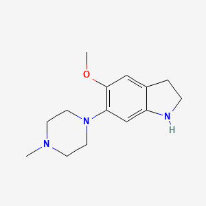 molecular formula C14H21N3O B8316755 5-methoxy-6-(4-methylpiperazin-1-yl)-2,3-dihydro-1H-indole 