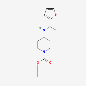 molecular formula C16H26N2O3 B8316940 tert-Butyl 4-((1-(furan-2-yl)ethyl)amino)piperidine-1-carboxylate 