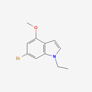 molecular formula C11H12BrNO B8316951 6-bromo-1-ethyl-4-methoxy-1H-indole 