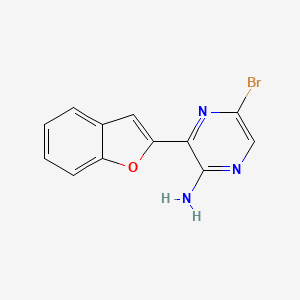 molecular formula C12H8BrN3O B8316993 3-(1-Benzofuran-2-yl)-5-bromopyrazin-2-amine 