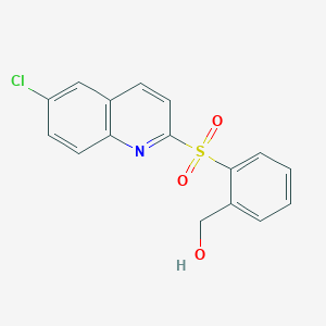 molecular formula C16H12ClNO3S B8317035 {2-[(6-Chloroquinolin-2-yl)sulfonyl]phenyl}methanol 