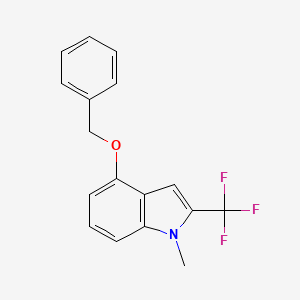 molecular formula C17H14F3NO B8317102 4-(benzyloxy)-1-methyl-2-(trifluoromethyl)-1H-indole 