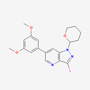 molecular formula C19H20IN3O3 B8317124 6-(3,5-dimethoxyphenyl)-3-iodo-1-(tetrahydro-2H-pyran-2-yl)-1H-pyrazolo[4,3-b]pyridine 