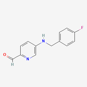 molecular formula C13H11FN2O B8317128 5-(p-Fluorobenzylamino)-pyridine-2-carboxaldehyde 