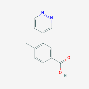 molecular formula C12H10N2O2 B8317134 4-Methyl-3-(pyridazin-4-yl)benzoic acid 