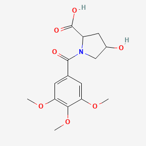 molecular formula C15H19NO7 B8317197 4-Hydroxy-1-(3,4,5-trimethoxybenzoyl)pyrrolidine-2-carboxylic acid 