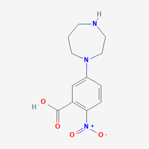 molecular formula C12H15N3O4 B8317201 5-[1,4]Diazepan-1-yl-2-nitro-benzoic acid 