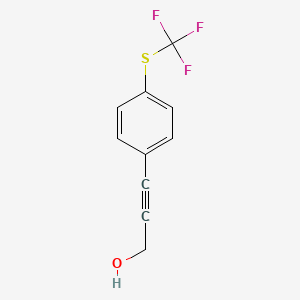 molecular formula C10H7F3OS B8317216 2-Propyn-1-ol, 3-[4-[(trifluoromethyl)thio]phenyl]- 