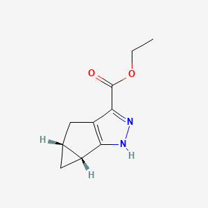 molecular formula C10H12N2O2 B8317230 (1aR,5aR)-1a,2,5,5a-Tetrahydro-1H-2,3-diazacyclopropa[a]pentalene-4-carboxylic acid ethyl ester 