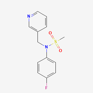 molecular formula C13H13FN2O2S B8317240 N-(4-fluorophenyl)-N-(pyridin-3-ylmethyl) methanesulfonamide 