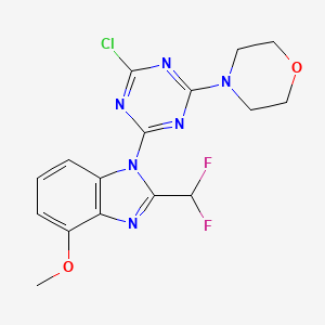 B8317245 1-[4-Chloro-6-(morpholin-4-yl)-1,3,5-triazin-2-yl]-2-(difluoromethyl)-4-methoxy-1H-benzimidazole CAS No. 1188914-98-8