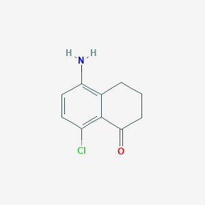 molecular formula C10H10ClNO B8317251 5-amino-8-chloro-3,4-dihydro-1(2H)-naphthalenone 