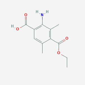 molecular formula C12H15NO4 B8317321 2-Amino-4-ethoxycarbonyl-3,5-dimethylbenzoic acid 
