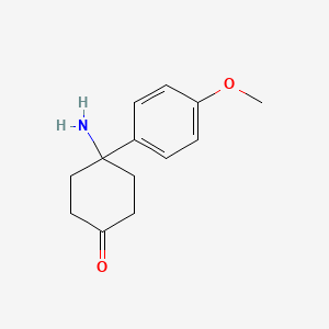 molecular formula C13H17NO2 B8317322 4-Amino-4-(4-methoxy-phenyl)-cyclohexanone 