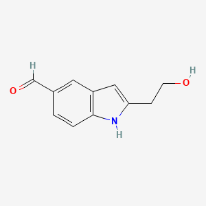 molecular formula C11H11NO2 B8317418 2-(2-hydroxy-ethyl)-1H-indole-5-carbaldehyde 