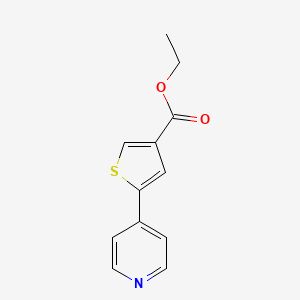 molecular formula C12H11NO2S B8317429 5-Pyridin-4-yl-thiophene-3-carboxylic acid ethyl ester 