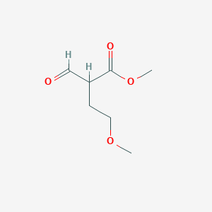 molecular formula C7H12O4 B8317443 2-Formyl-4-methoxy-butyric acid methyl ester 