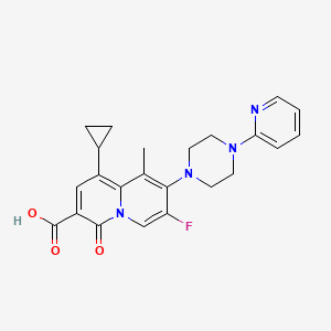 molecular formula C23H23FN4O3 B8317470 1-Cyclopropyl-7-fluoro-9-methyl-4-oxo-8-[4-(2-pyridyl)piperazin-1-yl]quinolizine-3-carboxylic acid 