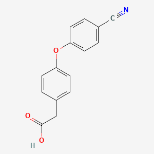 molecular formula C15H11NO3 B8317481 [p-(p-Cyanophenoxy)phenyl]acetic Acid 