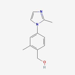 molecular formula C12H14N2O B8317492 2-Methyl-4-(2-methylimidazol-1-yl)benzyl alcohol 