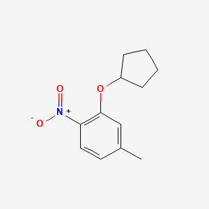 molecular formula C12H15NO3 B8317507 3-Cyclopentyloxy-4-nitrotoluene 