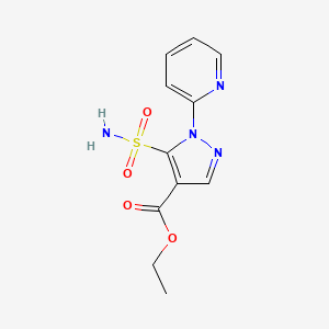 molecular formula C11H12N4O4S B8317534 4-Ethoxycarbonyl-1-(2-pyridyl)pyrazole-5-sulfonamide 