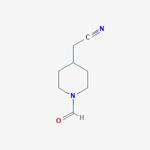 molecular formula C8H12N2O B8317536 4-Cyanomethyl piperidine-1-carboxaldehyde 