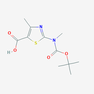 molecular formula C11H16N2O4S B8317564 2-(Tert-butoxycarbonyl(methyl)amino)-4-methylthiazole-5-carboxylic acid 