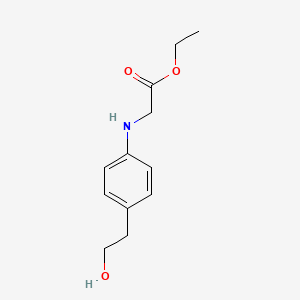 ethyl N-[4-(2-hydroxyethyl)phenyl]aminoacetate