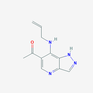 molecular formula C11H12N4O B8317660 6-Acetyl-7-allylamino-1H-pyrazolo[4,3-b]pyridine 