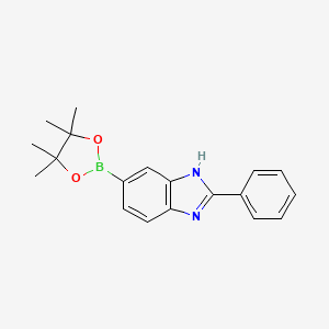 molecular formula C19H21BN2O2 B8317681 2-Phenyl-6-(4,4,5,5-tetramethyl-1,3,2-dioxaborolan-2-yl)-1h-benzo[d]imidazole 