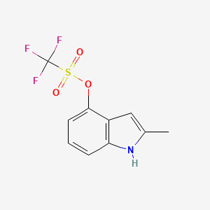 molecular formula C10H8F3NO3S B8317696 2-methyl-1H-indol-4-yl trifluoromethanesulfonate 
