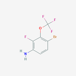 molecular formula C7H4BrF4NO B8317709 4-Bromo-2-fluoro-3-(trifluoromethoxy)aniline CAS No. 1433280-65-9