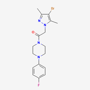 molecular formula C17H20BrFN4O B8317719 1-[4-(4-Fluoro-phenyl)-piperazin-1-yl]-2-(4-bromo-3,5-dimethyl-pyrazol-1-yl)-ethanone 