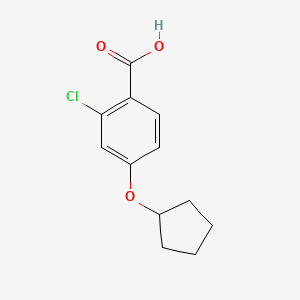 molecular formula C12H13ClO3 B8317821 2-Chloro-4-cyclopentyloxybenzoic acid 