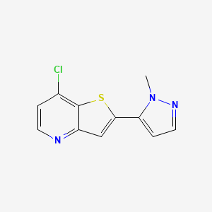 molecular formula C11H8ClN3S B8317870 7-Chloro-2-(2-methyl-2H-pyrazol-3-yl)thieno[3,2-b]pyridine 