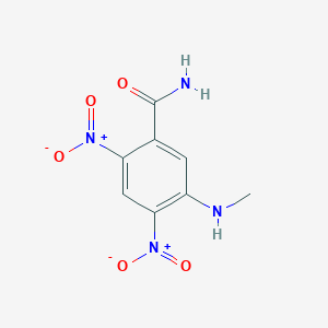 molecular formula C8H8N4O5 B8317890 2,4-Dinitro-5-methylaminobenzamide 