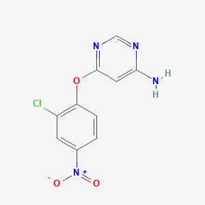 molecular formula C10H7ClN4O3 B8317894 4-Amino-6-(2-chloro-4-nitropenoxy)pyrimidine 