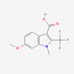 molecular formula C12H10F3NO3 B8317905 6-Methoxy-1-methyl-2-trifluoromethyl-1H-indole-3-carboxylic acid 