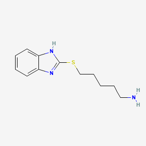 molecular formula C12H17N3S B8317930 2-(5-Aminopentylthio)benzimidazole 