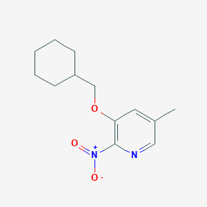 molecular formula C13H18N2O3 B8318044 3-(Cyclohexylmethoxy)-5-methyl-2-nitropyridine 